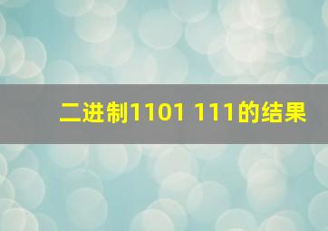 二进制1101 111的结果